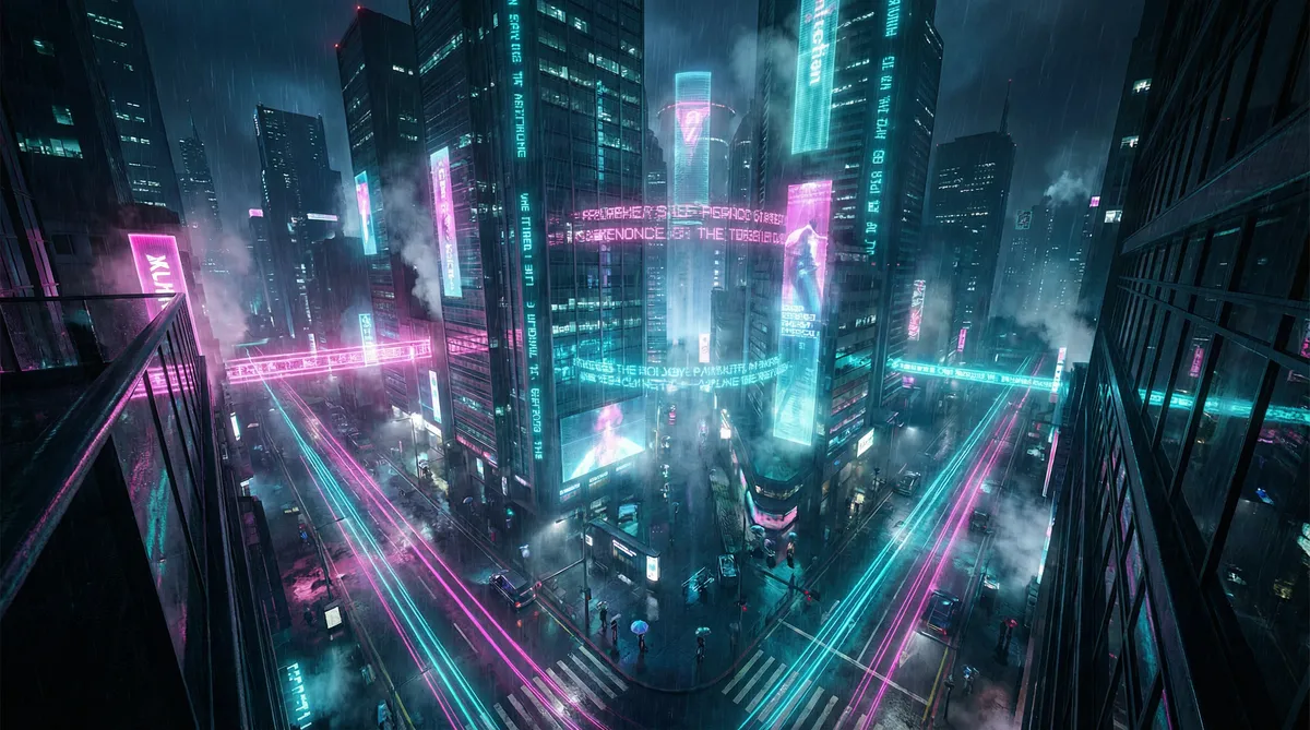 十分钟日本在线观看视频 竖屏短剧平台首页背景 - 赛博朋克都市夜景